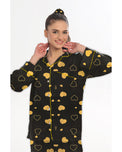 Sajiero Linen Pajama Suit with Scrunchie - Royal Dusk