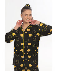 Sajiero Linen Pajama Suit with Scrunchie - Royal Dusk