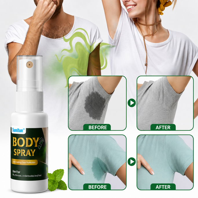 Sumifun Body Odor Spray 30ml | Long Lasting Freshness Spray for Underarms, Feet & Body | Daily Personal Care Spray for Men & Women