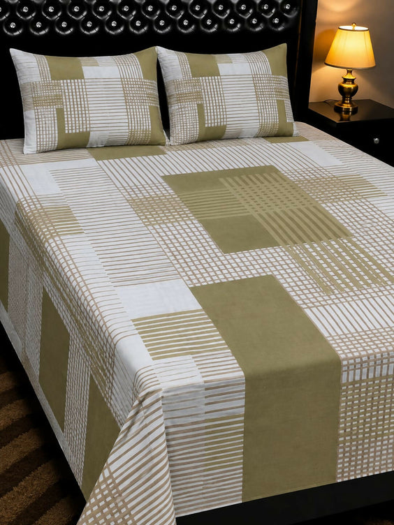 Siesta Zen Export Quality bedsheet, Bed Sheet Set with 2 Pillow Covers – High Quality Modern & Floral Designs, Flat Sheet