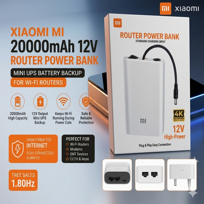 Xiaomi Mi 20000mAh 12V Router Power Bank Mini UPS