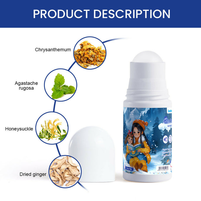 Sumifun Kids Cooling Gel Roll-On 50ml | Cooling Massage Gel for Kids | Gentle Botanical Formula | External Use Roll-On