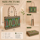 Luxury Ethnic Block Print Tote Bag for Women - Large Fabric Shoulder Bag for Shopping, Office & Travel